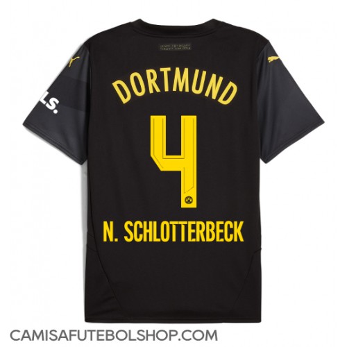 Camisa de time de futebol Borussia Dortmund Nico Schlotterbeck #4 Replicas 2º Equipamento 2024-25 Manga Curta